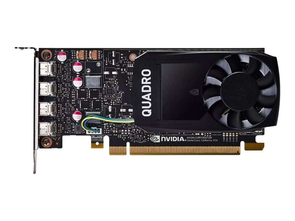 Nvidia P1000 4 x mini Displayport graphics card low-profile